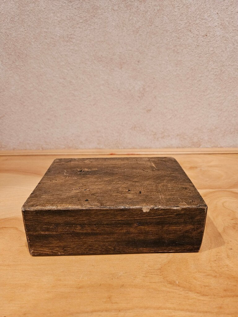Vintage Wooden Cheese mold style candle holder/Bowl/ riser