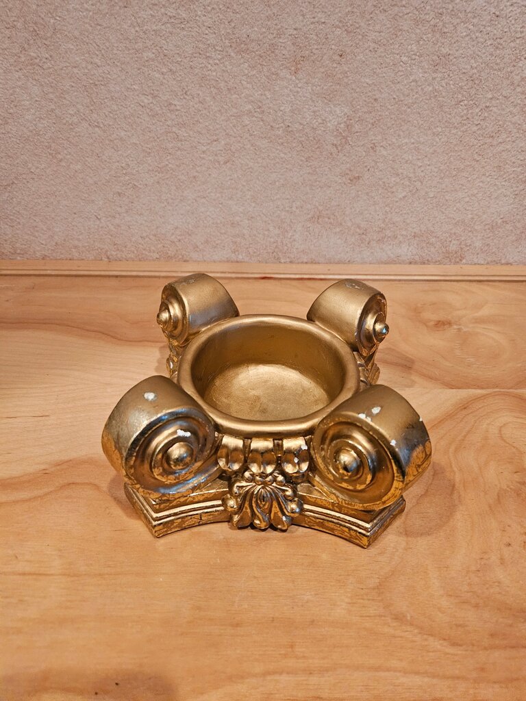 Gold Scroll Decor Decorative candle Holder as is