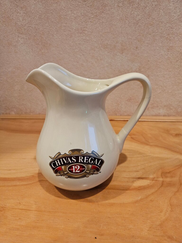 Vintage CHIVAS REGAL Aged 12 Years Scotch WhiskeyCeramic Water Pitcher~Pub~Barware Advertising Barware~Vintage Barware