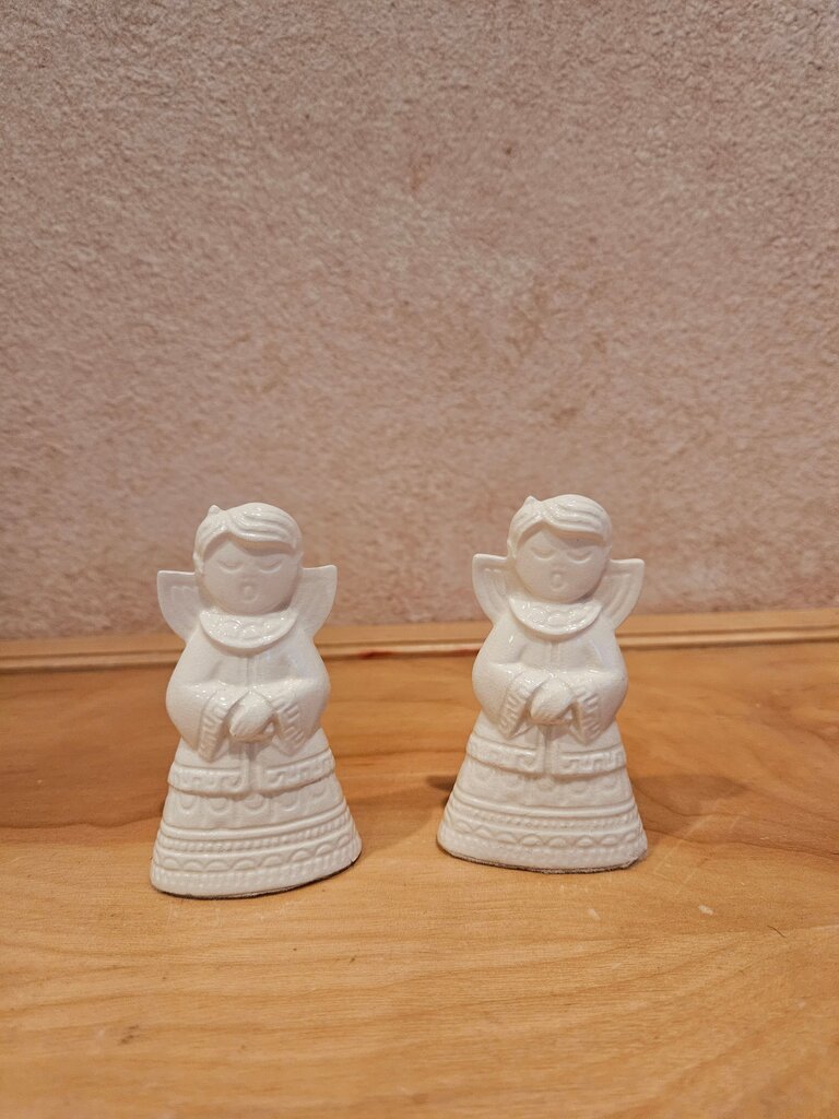 Set of Two White Angel Figurines