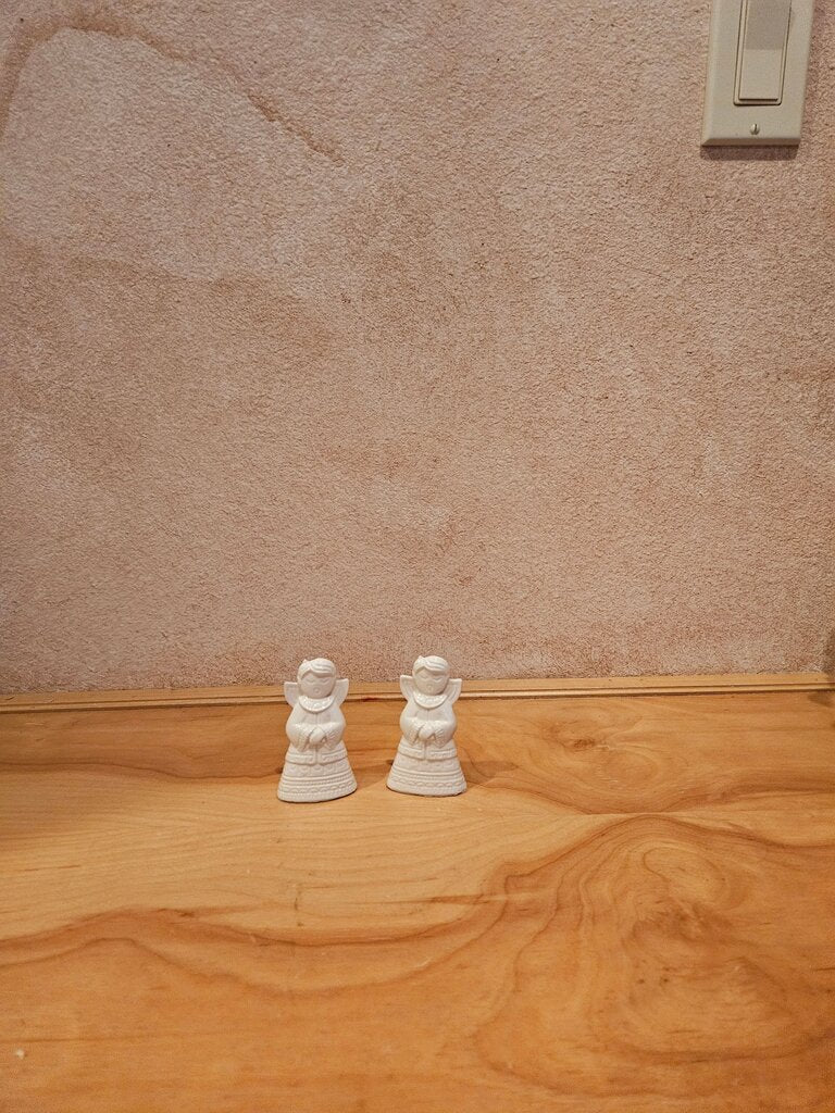 Set of Two White Angel Figurines