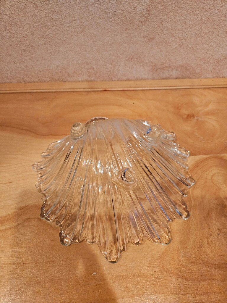 seashell glass bowl footed glass seashell catchall collectible vintage glass Mikasa