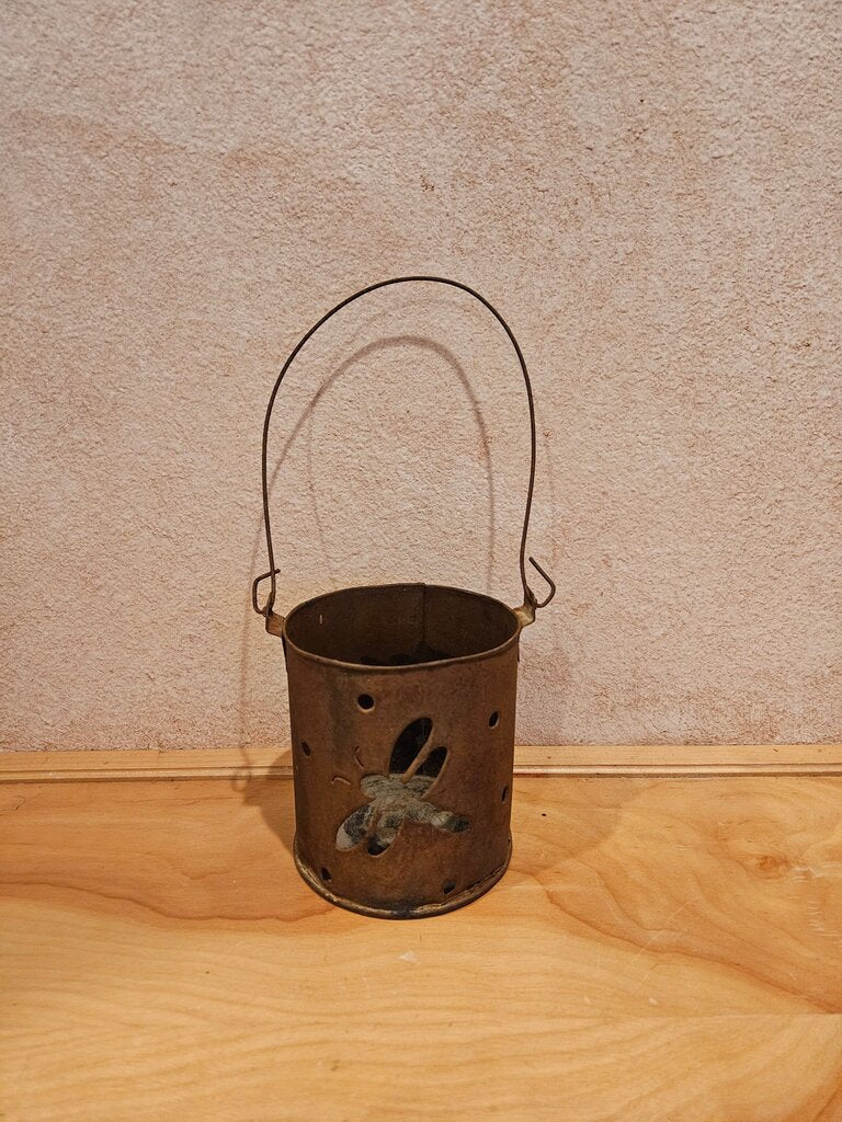 Vintage Metal Honey Bee Bucket primitive farmhouse style