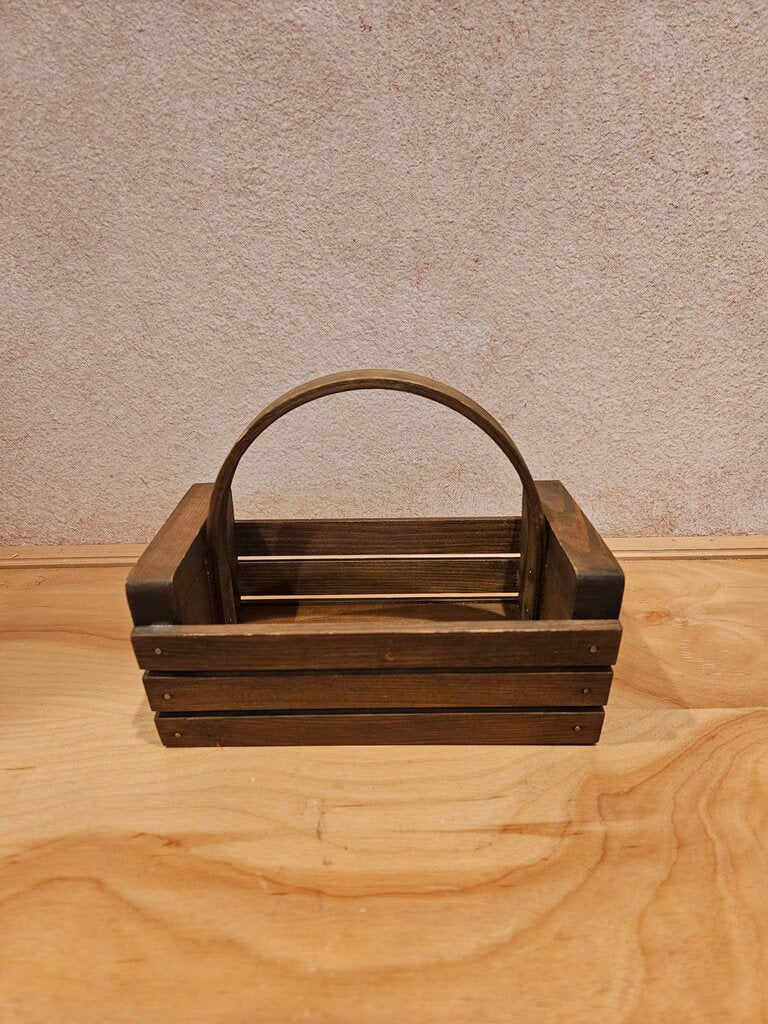 Wooden Rustic/Primitive Décor Wooden Storage Basket with Handle
