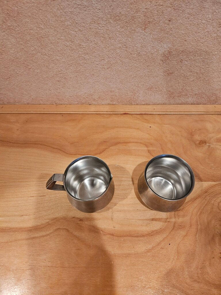Vintage Rogers Insilco [ Fashion Stainless Steel]~ Creamer & Sugar Set