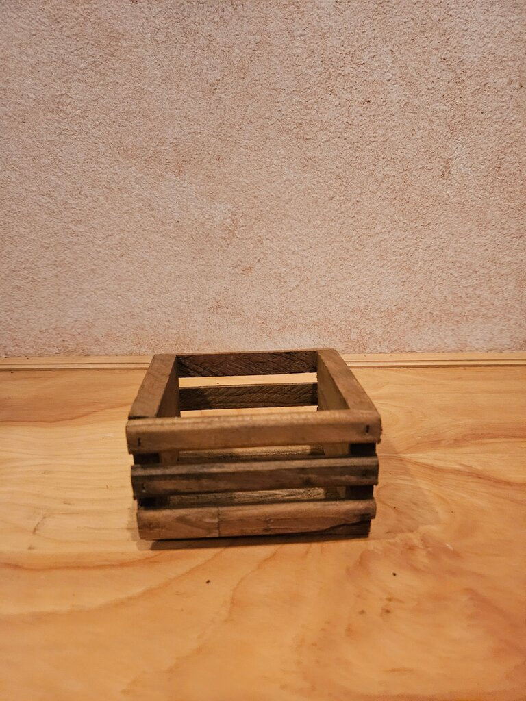 Set of 3 Solid Rustic Small Wooden Crates in Burnt Effect or Natural Wood, perfect home storage solution, rustic wooden box