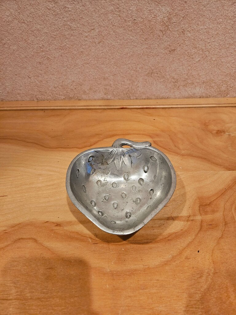 Vintage Pewter Strawberry Shaped Bowl