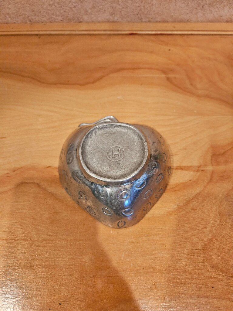 Vintage Pewter Strawberry Shaped Bowl
