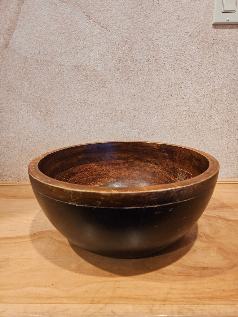 Thick, Wooden Bowl Rustic Farm House Style Table Top Decorative