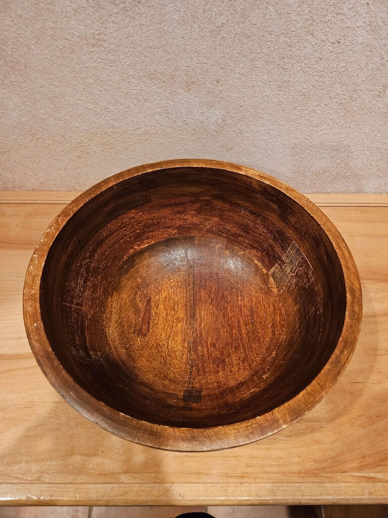 Thick, Wooden Bowl Rustic Farm House Style Table Top Decorative