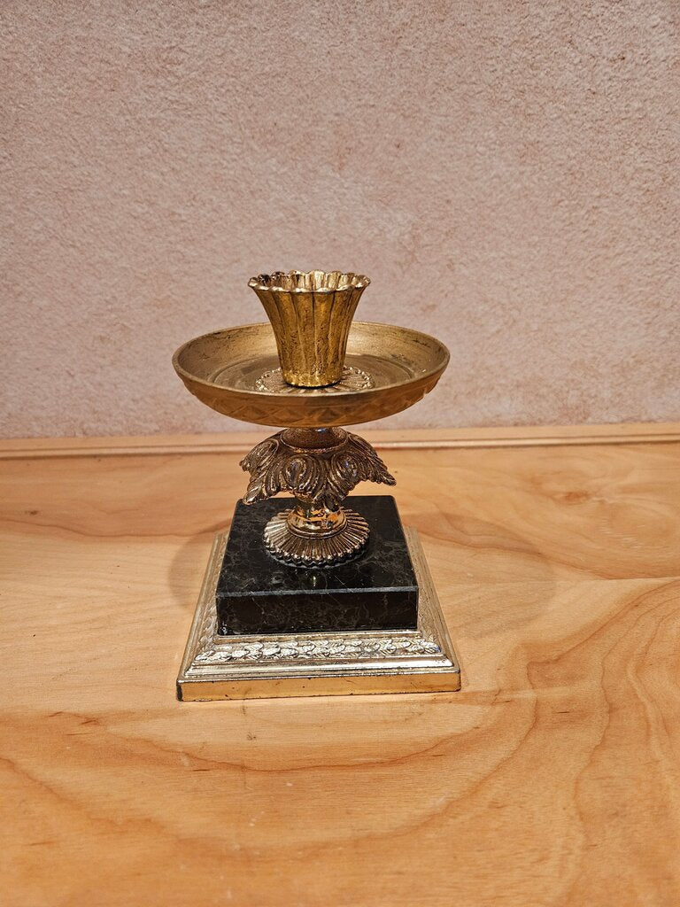 Candle Holder Marble Hollywood Regency