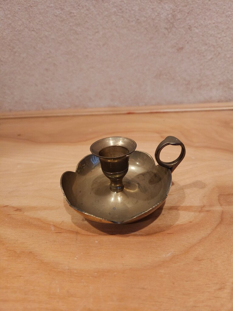Vintage Brass Candle Holder with handle