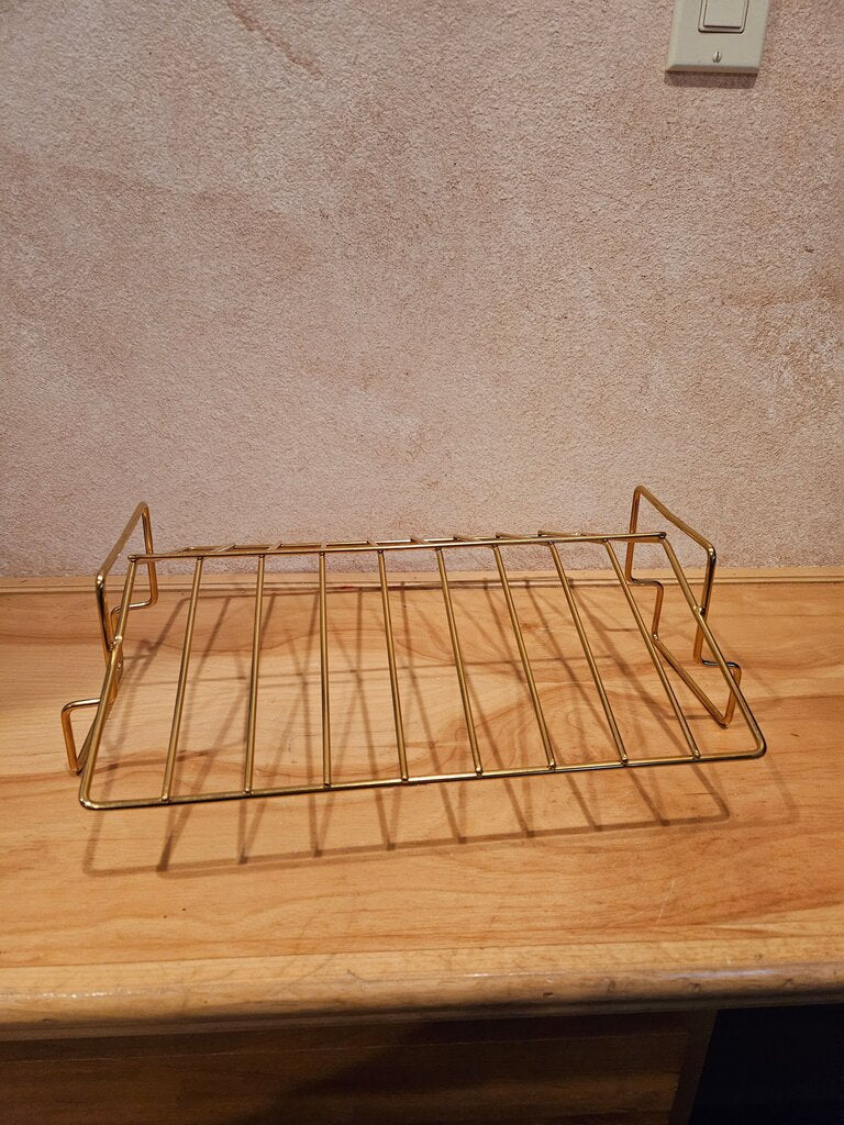 Mid Century Brass Wire Magazine Rack / Firewood Holder /Metal Cooling Rack