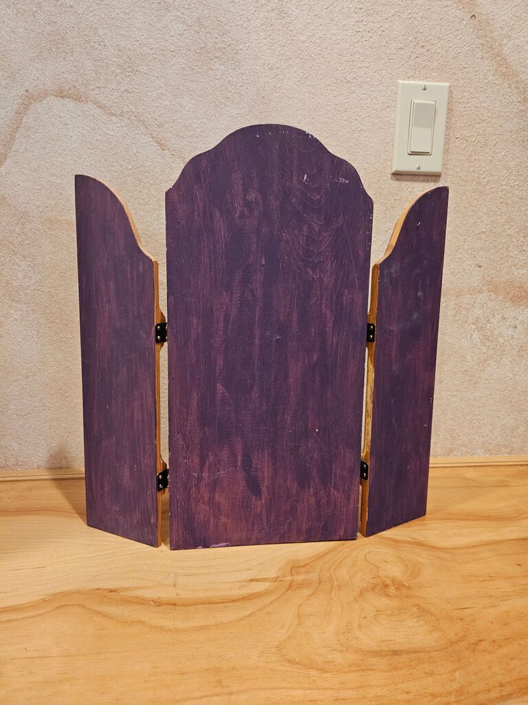 Art Deco TRI FOLD Vanity Dresser/desk divider/privacy hider Fairy Tale Tabletop Screen