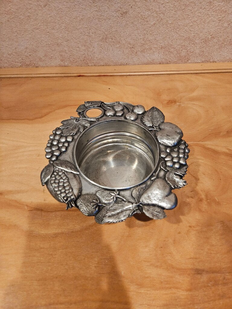 Antique french wine bottle holder Mid- 1900's made of pewter wine coaster cork holder