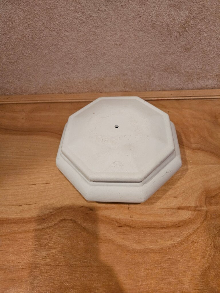 Octagonal Decorative Storage Box with rabbit figures white bisque paint your own