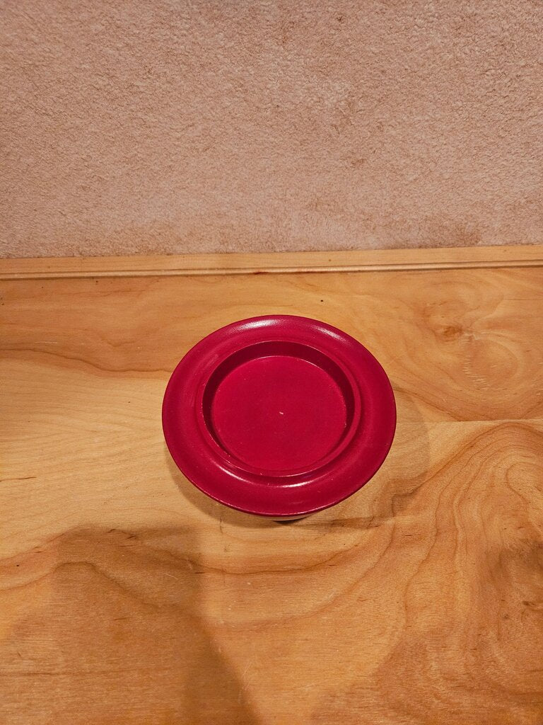 Hallmark Red Pillar Pedestal Candle Holder/riser/cloche base/trinket container