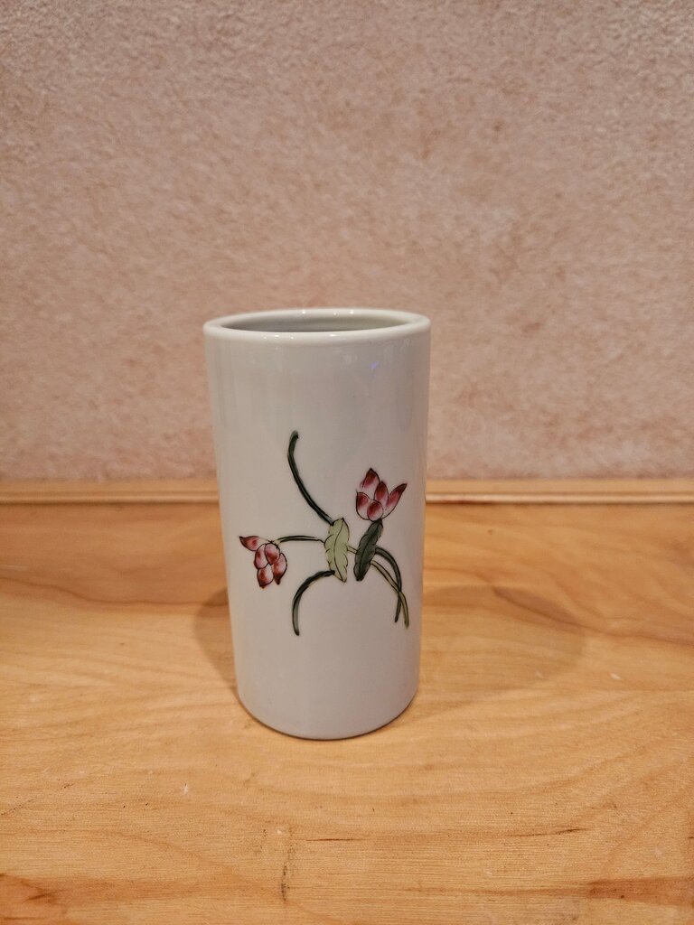 Vintage Overjoy Porcelain Flower-Designed Vase Japanese