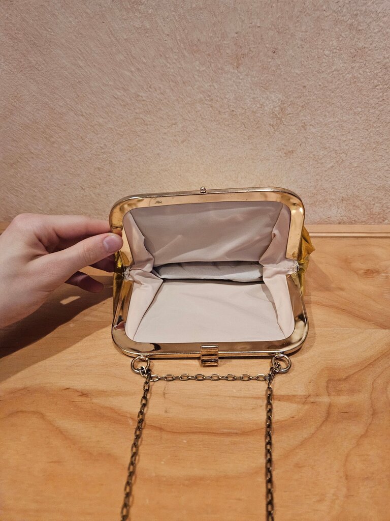 Vintage Gold Chain Handbag evening bag Purse with clasp