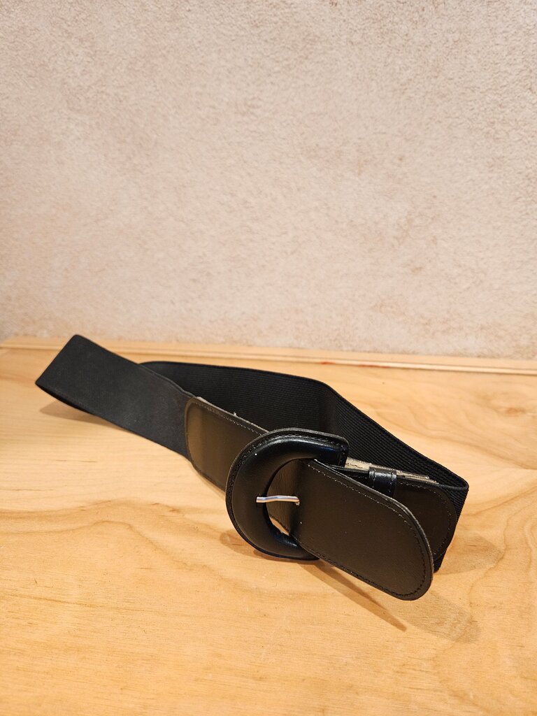 Black Vintage Style Stretch Wide Belt Size Medium