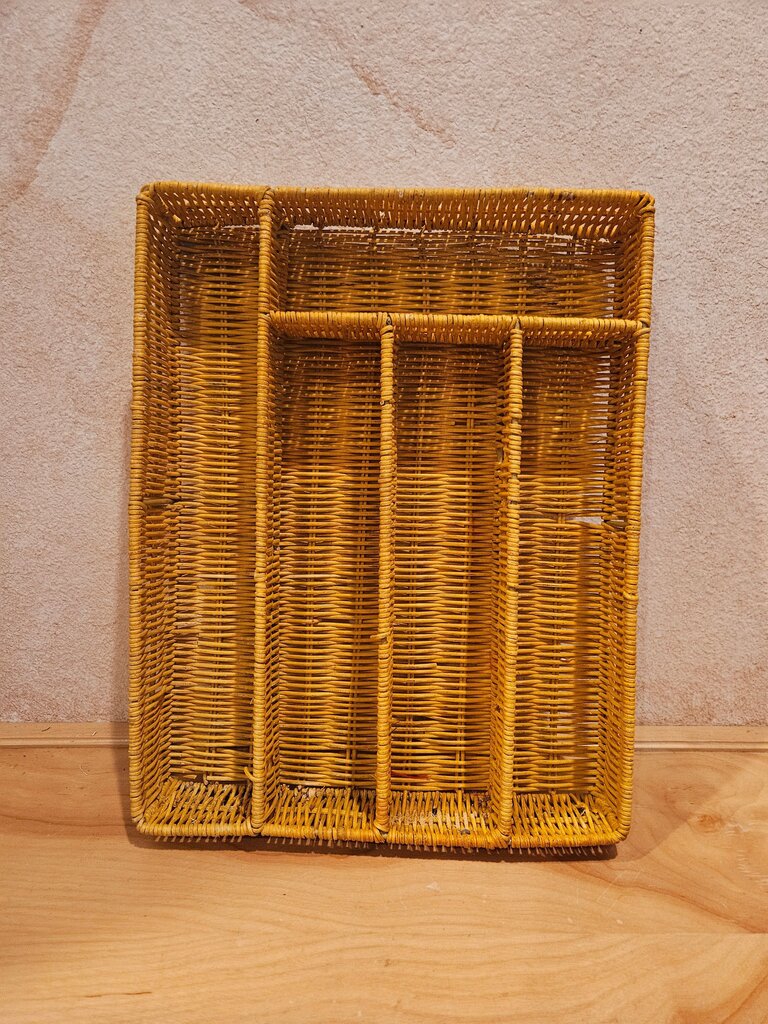 Rattan Wicker Silverware Utensils Storage Basket container