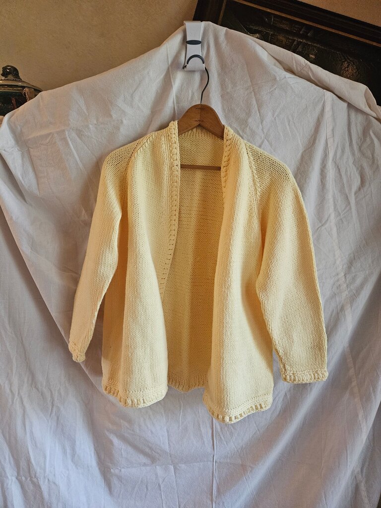 Vintage Yellow long sleeved open knit cardigan sweater