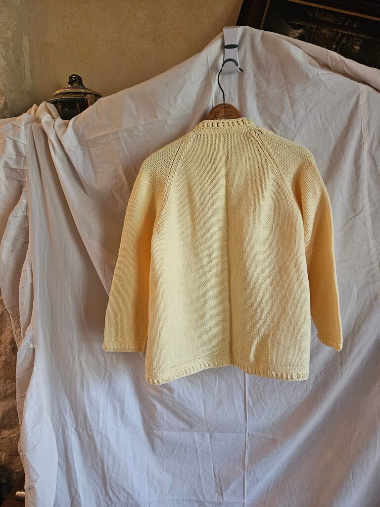 Vintage Yellow long sleeved open knit cardigan sweater