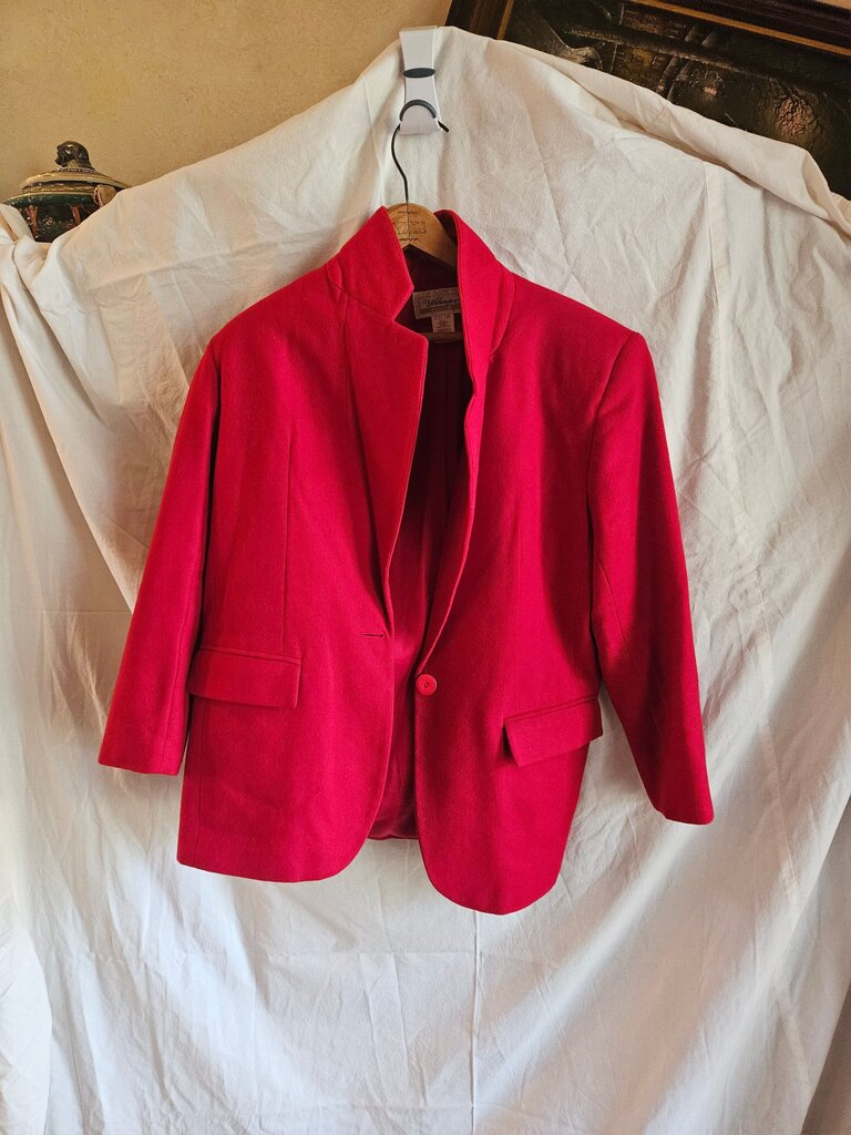 Vintage Worthington Red Wool Blend Blazer Petit 10P
