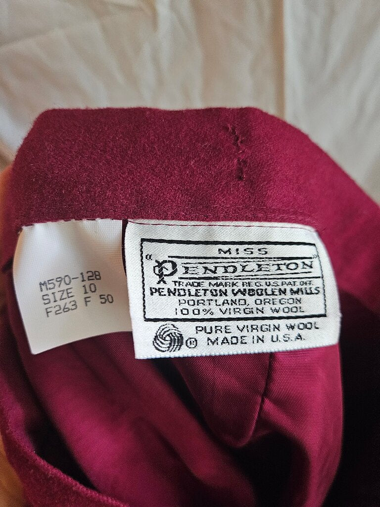 Pendleton Women's Burgundy Wool Skirt