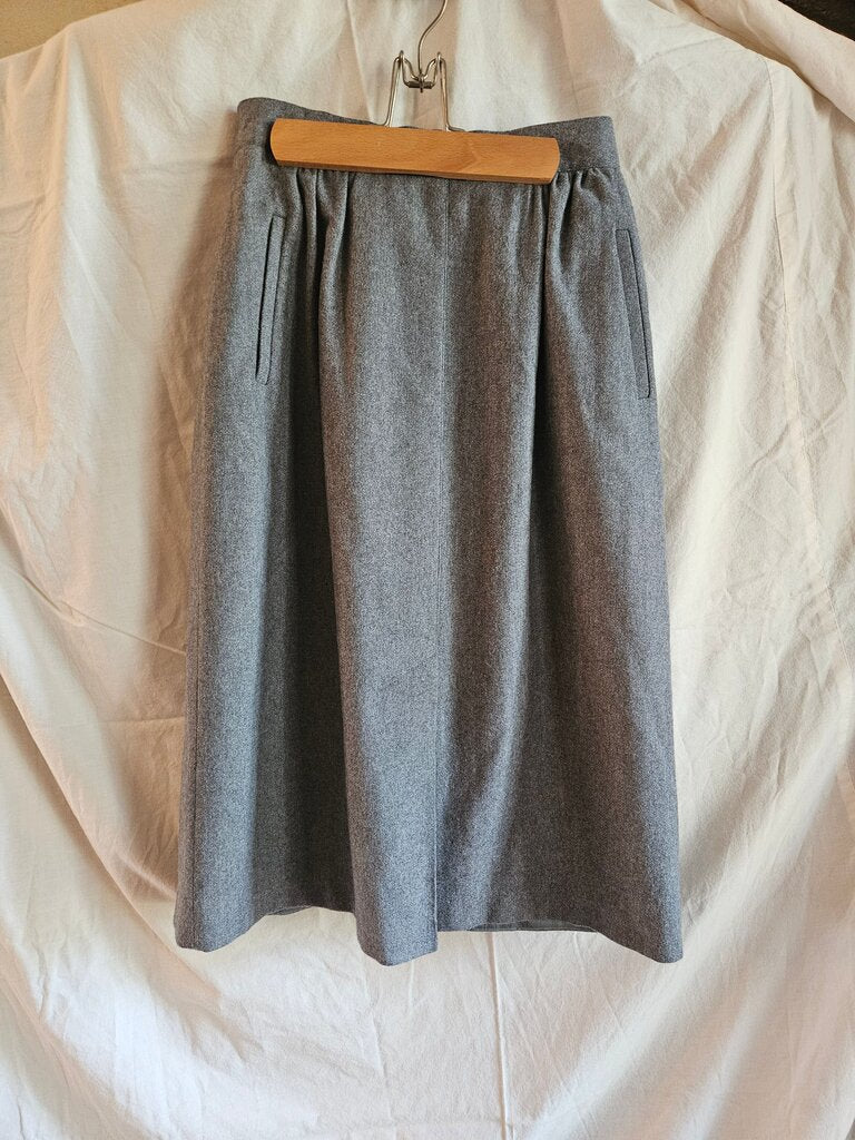 Gray Wool Blend Skirt