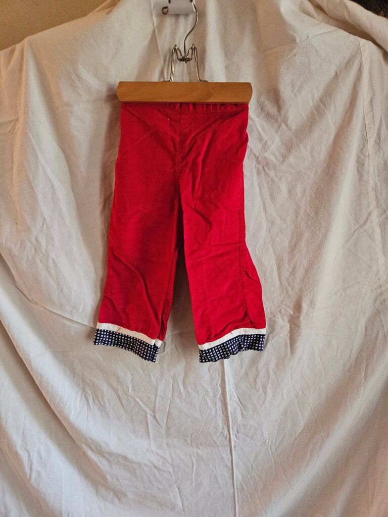 Red Corduroy Vest and Pants Set for Kids