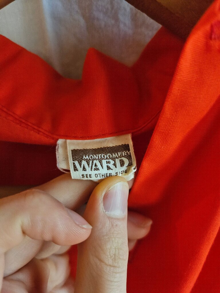 Vintage Montgomery Ward Red Button-Up Shirt