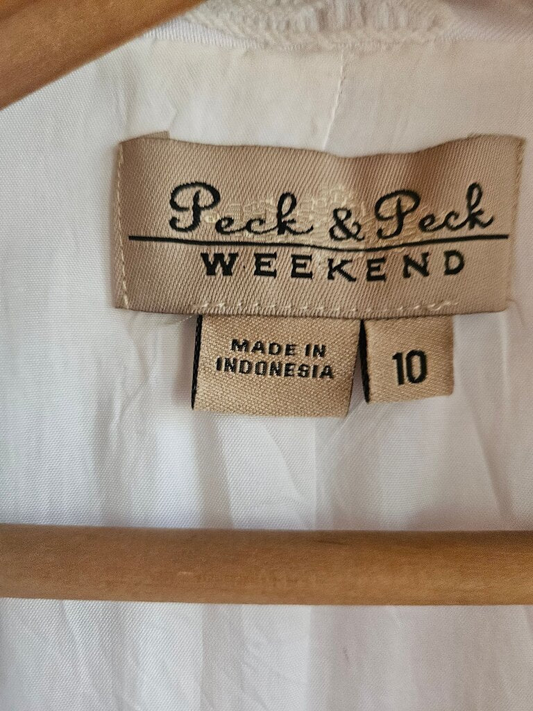 Peck & Peck Women's White Embroidered Jacket