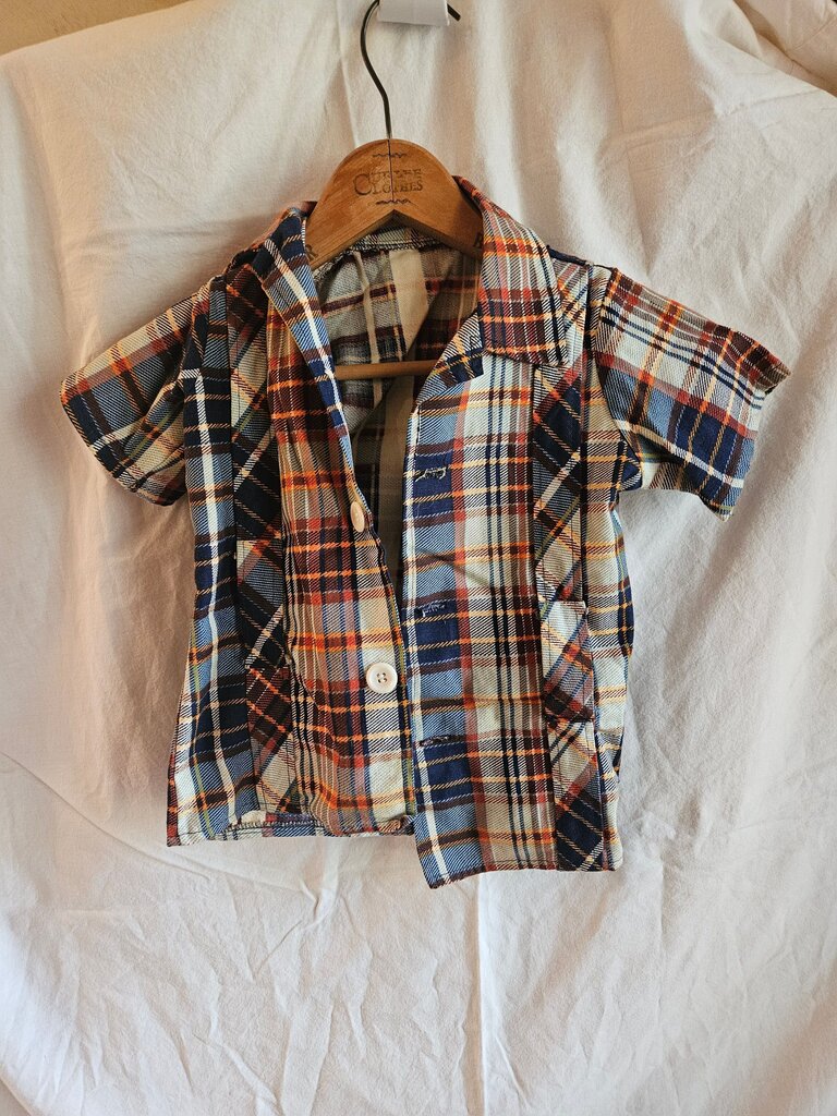 Plaid Short Sleeve Button-Up Shirt