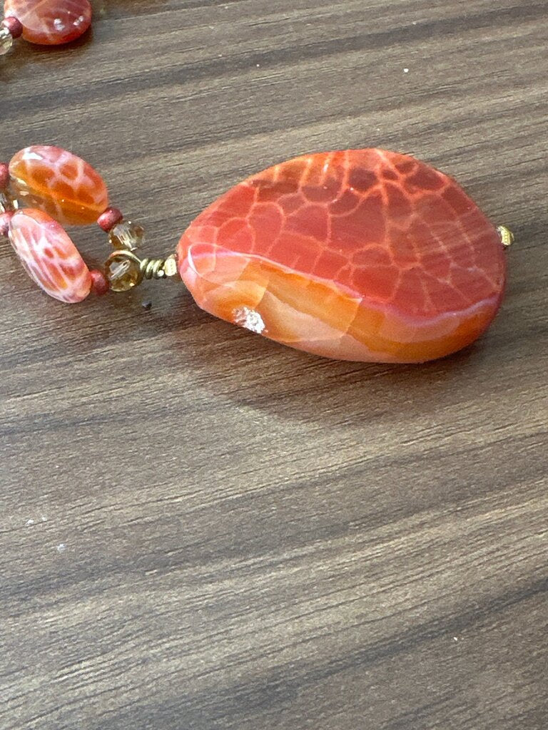 Red Agate Pendant Necklace