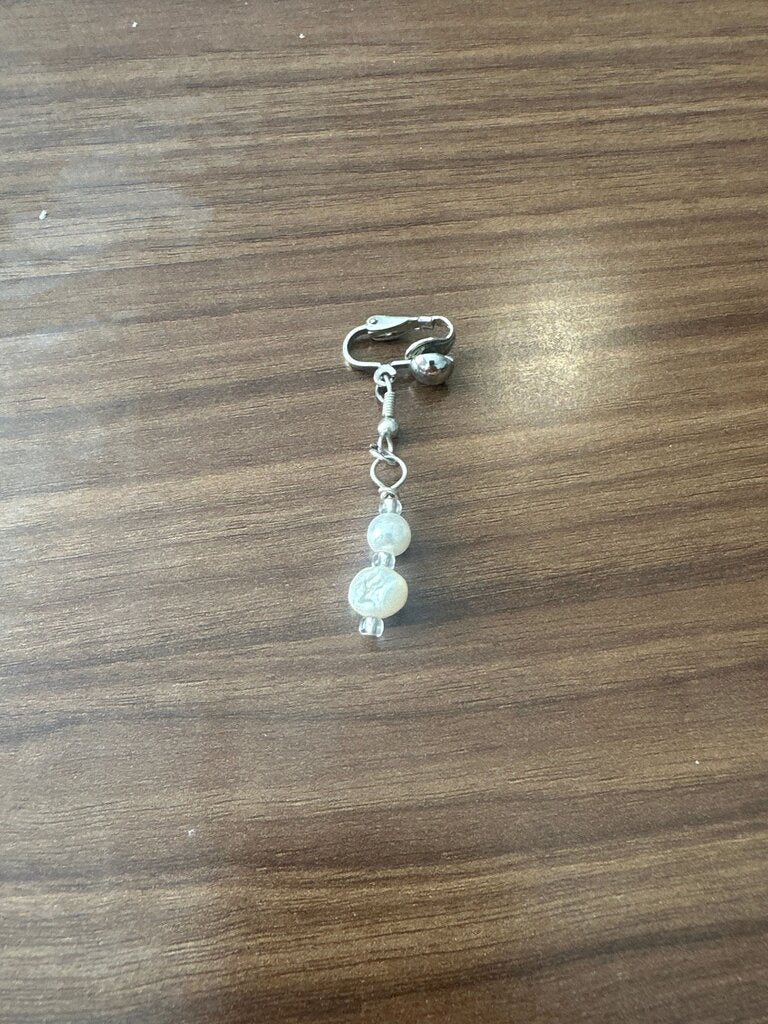 Silver Beaded Dangle Earring