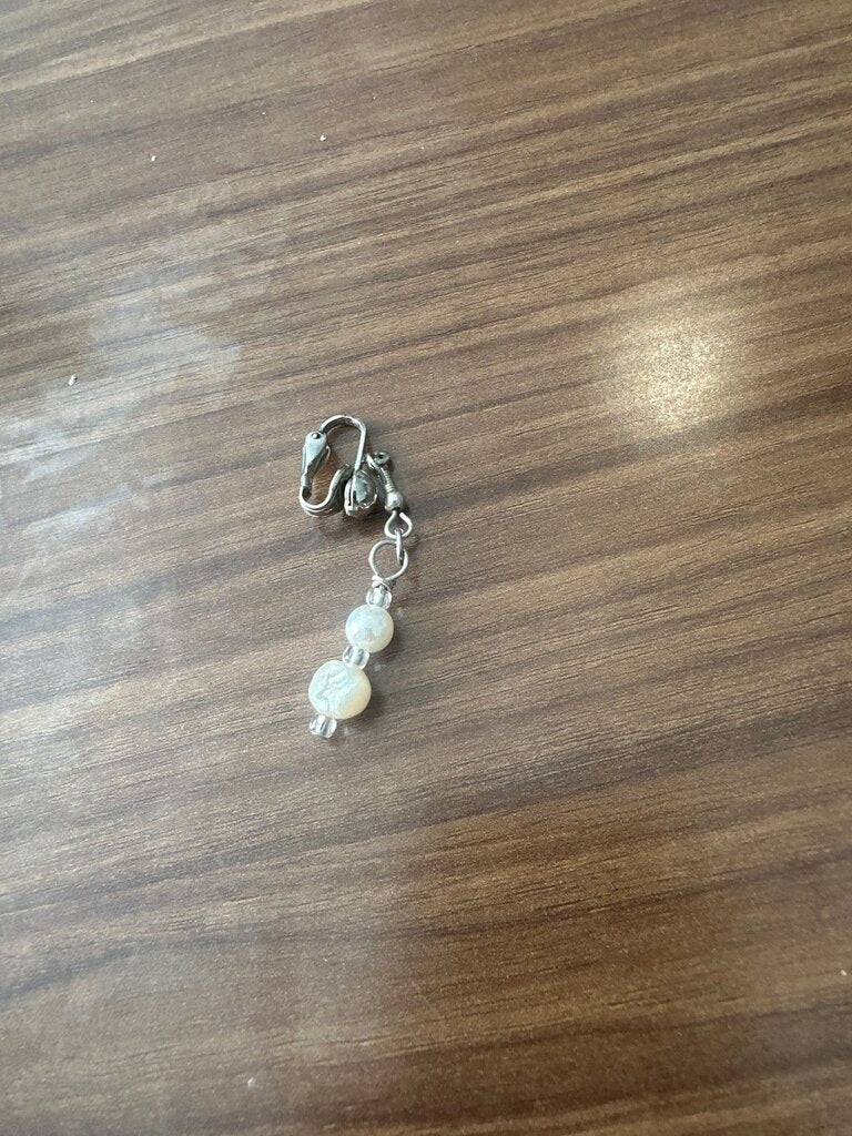 Silver Beaded Dangle Earring