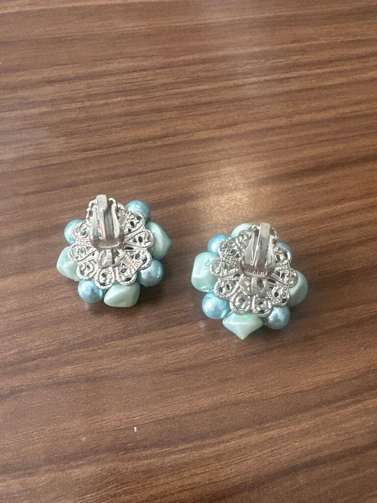 Vintage Flower Clip-On Earrings