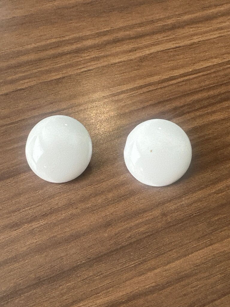 White Porcelain Earrings with Clip on Metal Backing