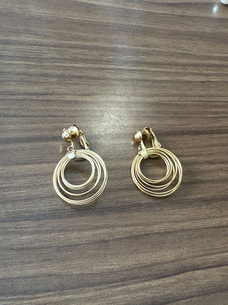 Gold Hoop Clip-On Earrings
