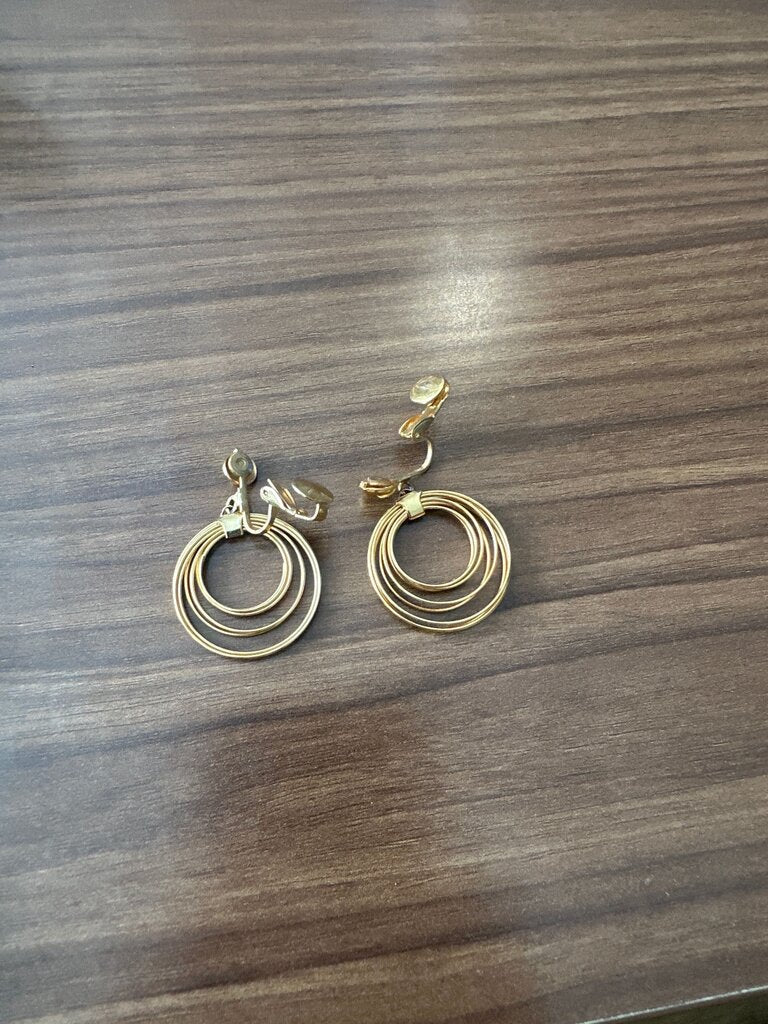 Gold Hoop Clip-On Earrings
