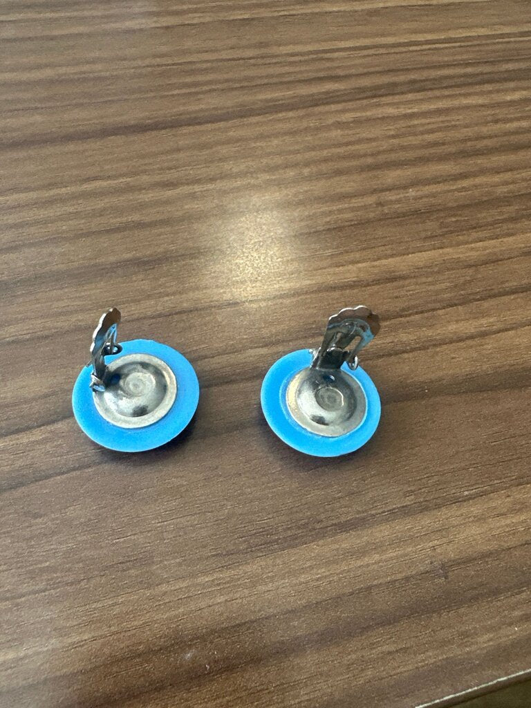 Blue Clip-On Earrings