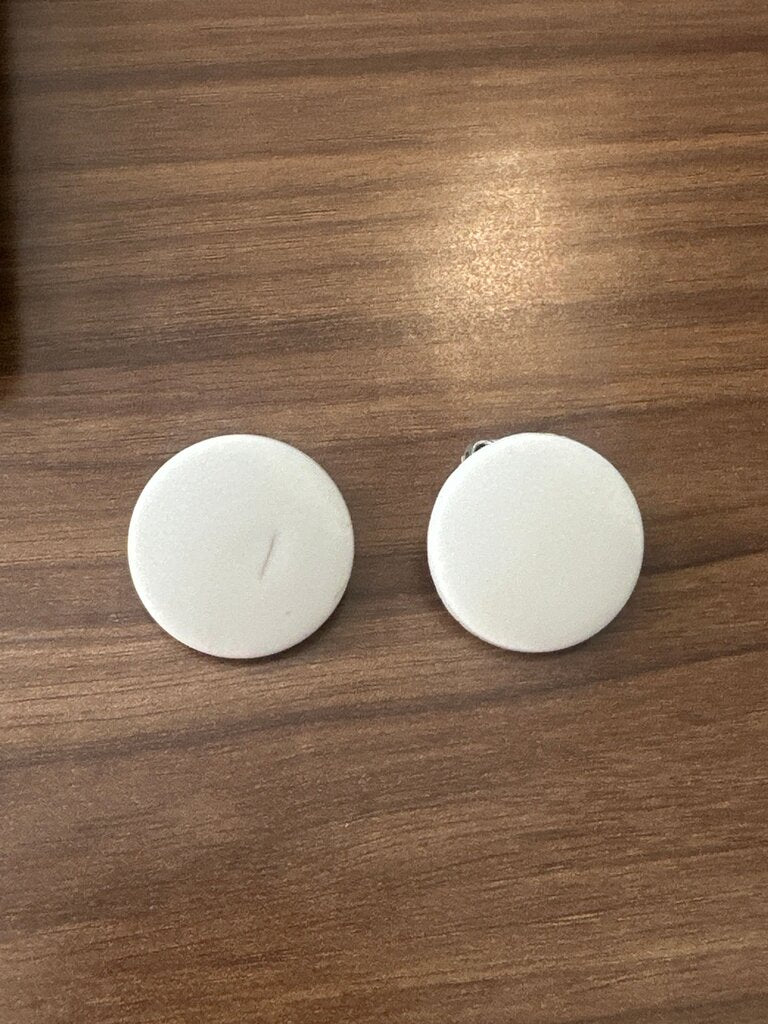 Vintage White Circular Clip-On Earrings