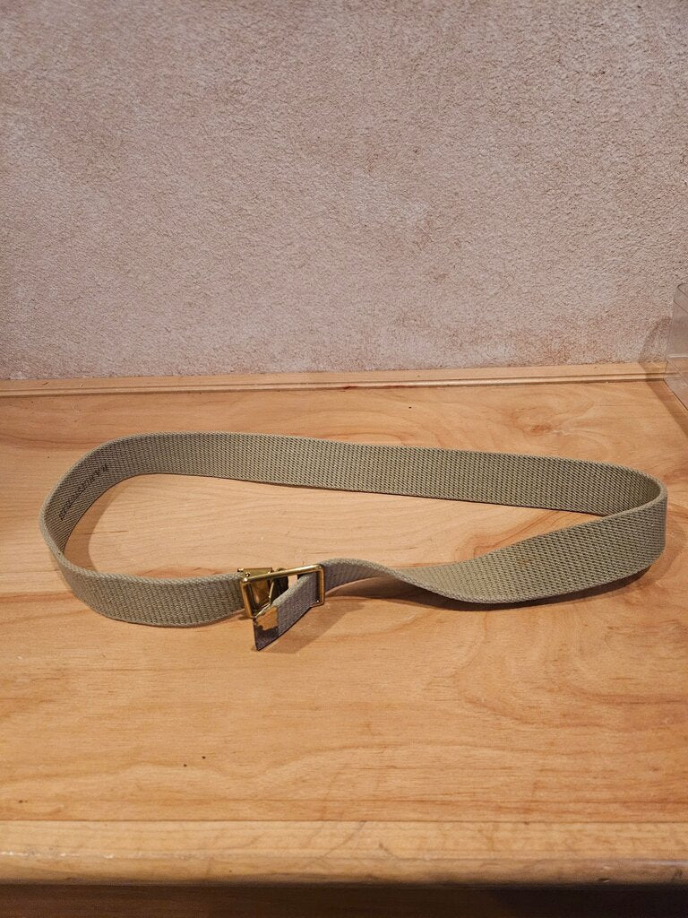Vintage WWII Era Style US Army Officer's Canvas Trouser Belt Khaki