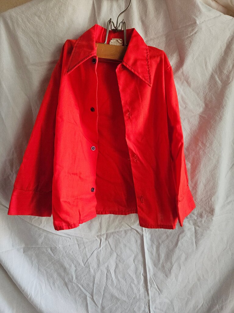 Vintage Red Button-Up Shirt