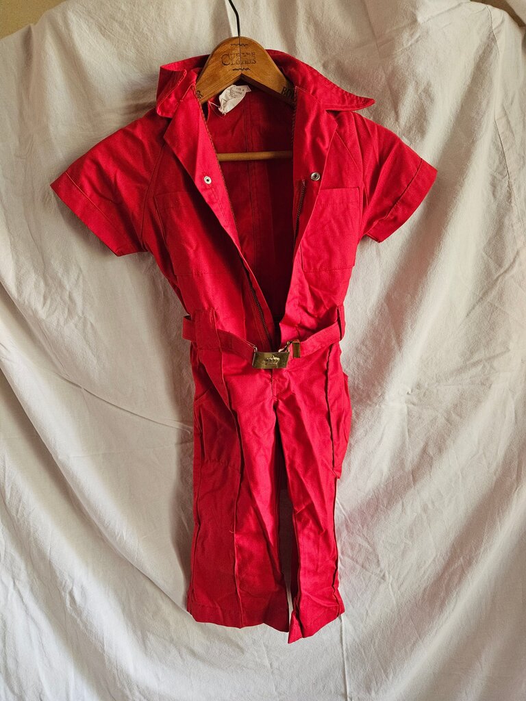 Vintage Red One-Piece Jumpsuit