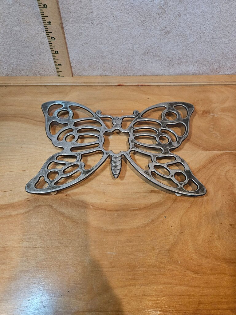Vintage Italian Silver Plated Butterfly Trivet/wall art
