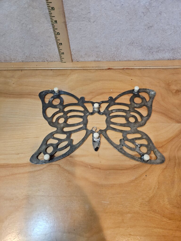 Vintage Italian Silver Plated Butterfly Trivet/wall art