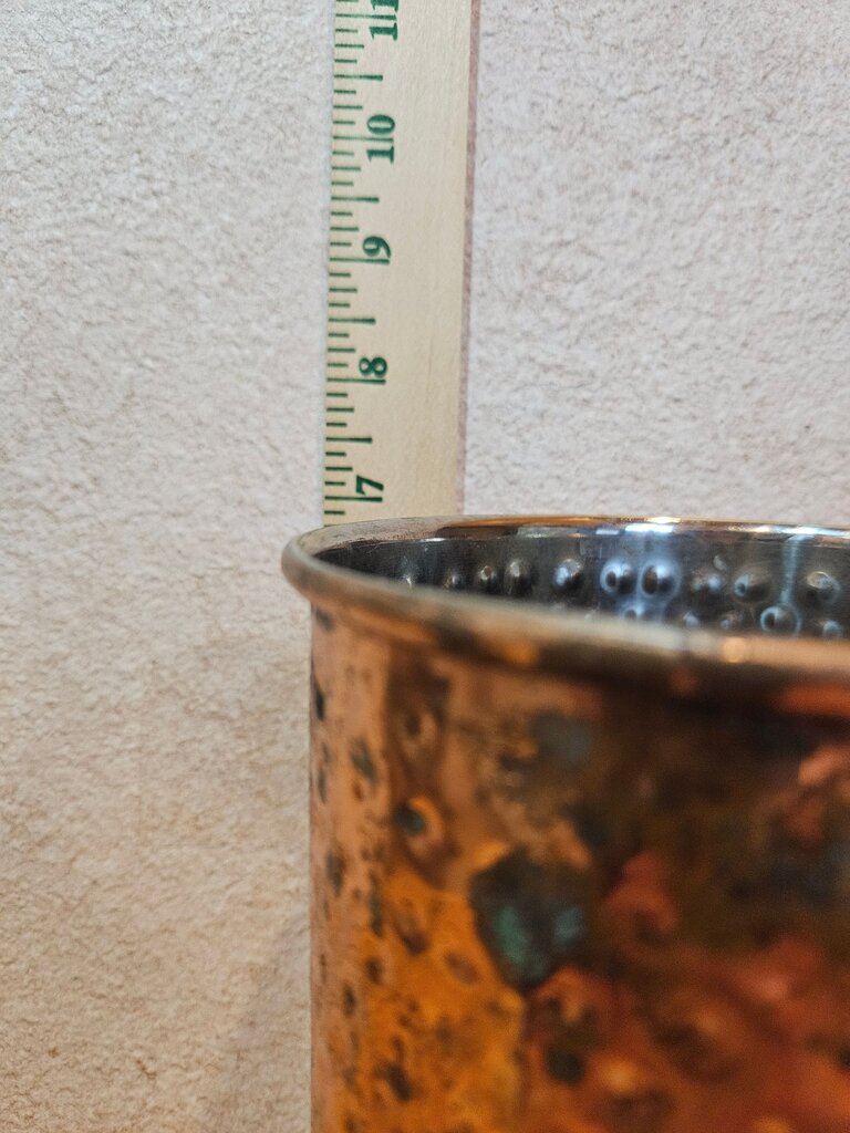 Vintage Hammered Copper Utensil Holder/canister/container