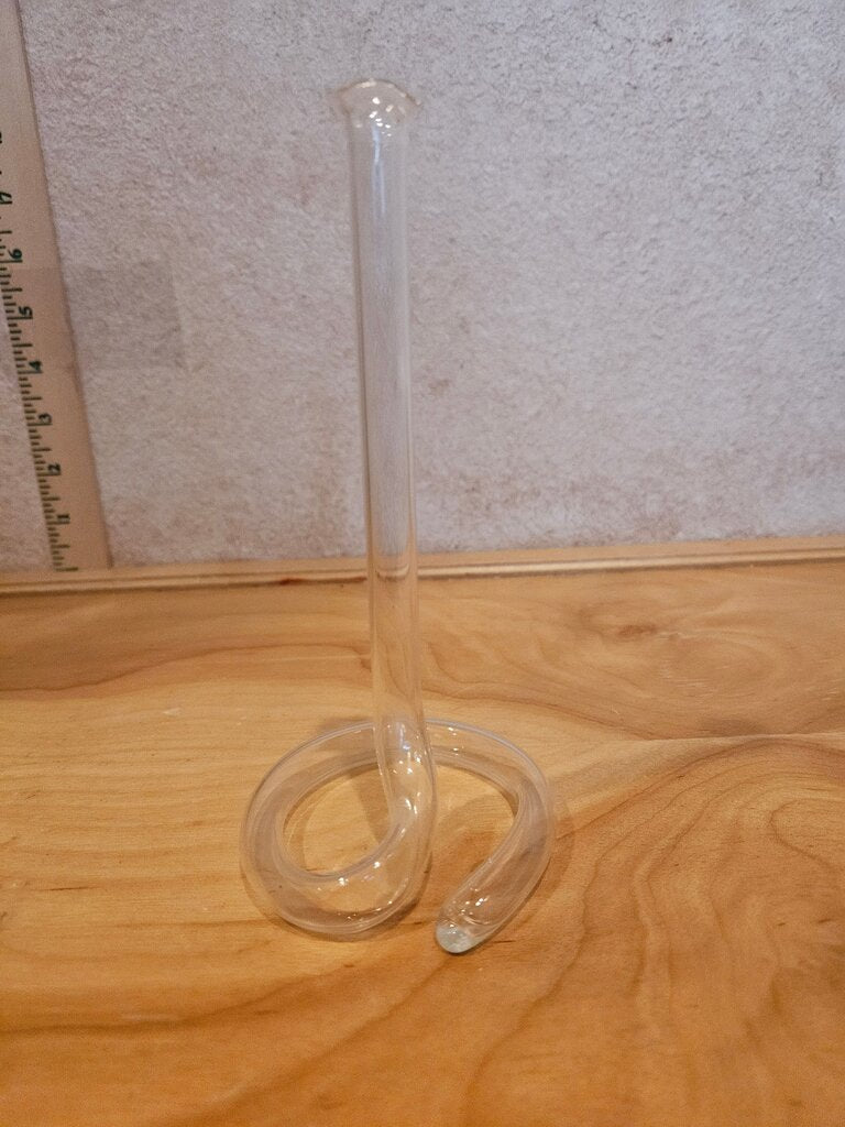 Vintage Bud Vase Handblown Test Tube Propagation Vase ruffled edge Mid Century Glass